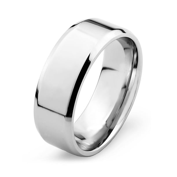 Size 8 West Coast Jewelry Solid Titanium with Black and CZ Stone Band Ring Size 8 West Coast Jewelry Solid Titanium with Black and CZ Stone Band Ring